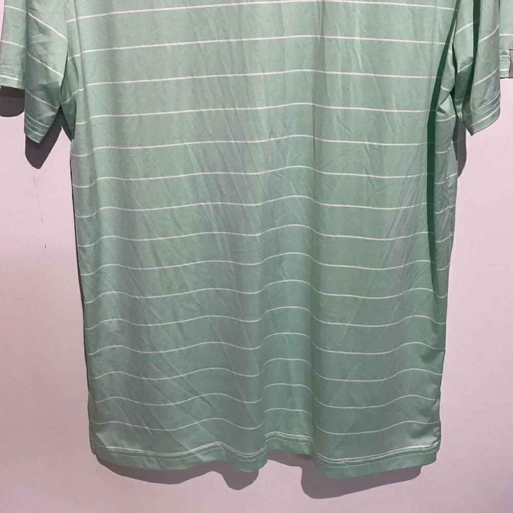 Ralph Lauren RLX Men's Green Stripe Short Sleeve Polo Shirt‎ Size Medium